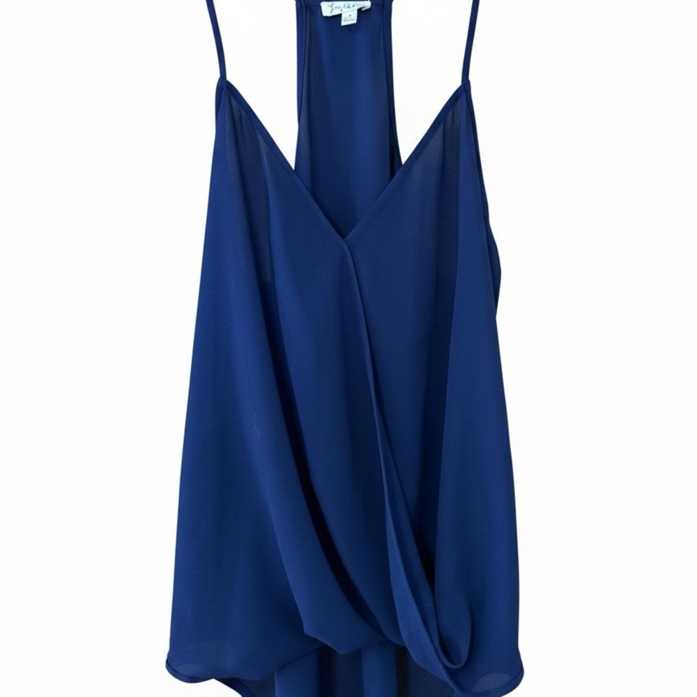 Lily White Navy Draped V-Neck Spaghetti Strap Camisole